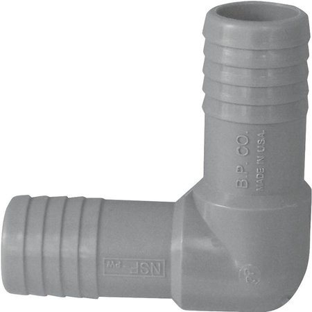 GENOVA Boshart Pipe Elbow, 34 in, Insert, 90 deg Angle, Polypropylene, Gray UPPE-07